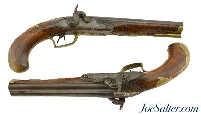 Pair of 18th Century Double Barrel Howdah Pistols Converted to Percussion Pre-Rev War - Image 1 of 15