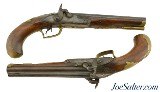 Pair of 18th Century Double Barrel Howdah Pistols Converted to Percussion Pre-Rev War - Image 1 of 15