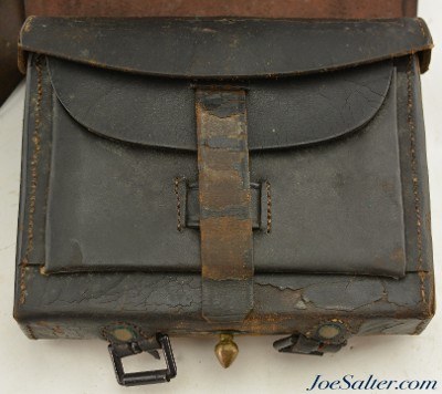 Civil War US Model 1864 Cartridge Box by S.H. Young & Co. with Post-War Strap - Image 9 of 10