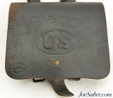Civil War US Model 1864 Cartridge Box by S.H. Young & Co. with Post-War Strap - Image 2 of 10