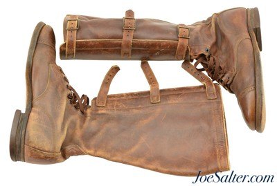Original WWII US Army Triple Buckle Cavalry Boots Size 10 ½ - Image 1 of 8