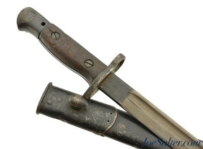 WWI British P 1907 Second Model Sanderson Bayonet with Steel Scabbard