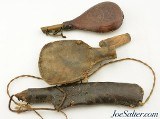 Lot of 3 Antique Leather Shot and Powder Bags - 2 of 6