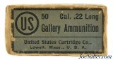 Sealed! US Cartridges Co. Gallery 22 Long Lesmok Ammo Lowell Mass - Image 1 of 6
