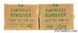 Sealed! Original WWII Canadian 380 Revolver MK IIz Ammo Two Boxes 1943 & 1945 - 1 of 3
