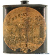 Rare Wing Shot Powder Tin oriental Powder Mills Boston