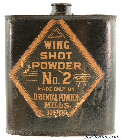 Rare Wing Shot Powder Tin oriental Powder Mills Boston - Image 3 of 5