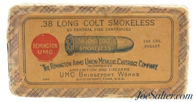 Full & Sealed! WWI Era 38 Long Colt Smokeless Ammo Remington UMC - Image 1 of 6