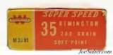 1950's Winchester Super Speed 35 Remington Ammo Full Box Soft Point - 3 of 7