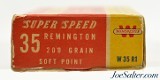 1950's Winchester Super Speed 35 Remington Ammo Full Box Soft Point - 4 of 7