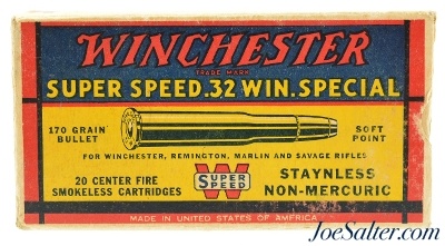 Winchester 32 Win Special Super Speed "1939" Box Soft Point Ammo - Image 1 of 7