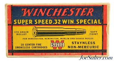 Winchester 32 Win Special Super Speed "1939" Box Soft Point Ammo - Image 6 of 7