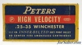 Peters High Velocity 25-35 Ammo Kings Mills Box 117 Grain SP - 1 of 7
