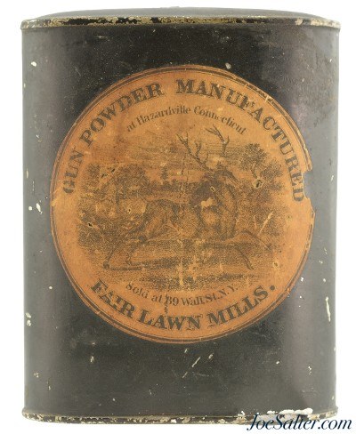 Antique Fair Lawn Mills Gun Powder Tin Hazardville Conn. - Image 1 of 5
