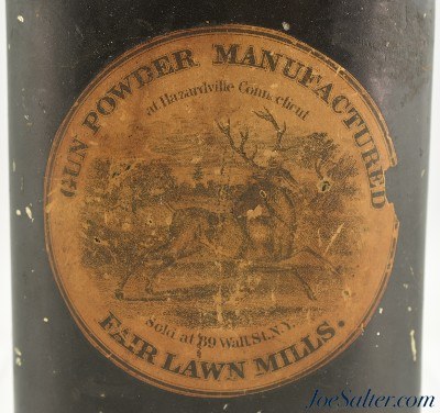 Antique Fair Lawn Mills Gun Powder Tin Hazardville Conn. - Image 2 of 5