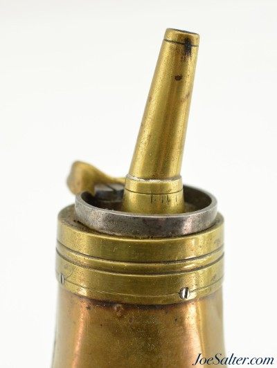 Antique Slant Charger Panel Powder Flask - Image 4 of 5