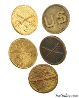 US Uniform Collar Discs Cavalry 5 Piece Collection Machine Gun Army Cavalry - Image 1 of 2