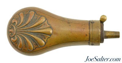 Antique Shell Style Pistol Powder Flask - Image 1 of 6