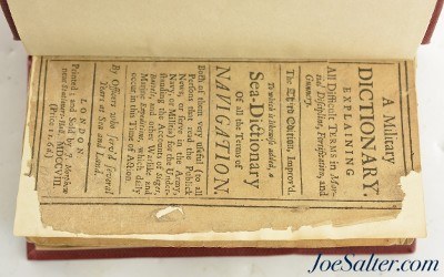 Rare 1708 Original British Military Dictionary with Sea-Dictionary & Navigation - Image 3 of 4