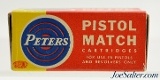Peters Pistol Match 22 LR Ammunition Full Box 1953 Match Issues - 2 of 7