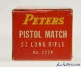 Peters Pistol Match 22 LR Ammunition Full Box 1953 Match Issues - 3 of 7