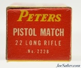 Peters Pistol Match 22 LR Ammunition Full Box 1953 Match Issues - 5 of 7