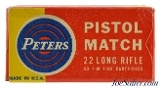 Peters Pistol Match 22 LR Ammunition Full Box 1953 Match Issues - 1 of 7