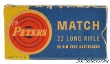 Peters Match 22 LR Ammo Full Box 1953 Issues "Unique" Bullet - 1 of 7