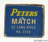 Peters Match 22 LR Ammo Full Box 1953 Issues "Unique" Bullet - 3 of 7