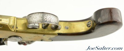 British Brass Frame Flintlock Tap-Action Pistol by J. & W. Richards - Image 11 of 12