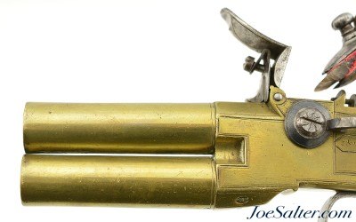 British Brass Frame Flintlock Tap-Action Pistol by J. & W. Richards - Image 7 of 12