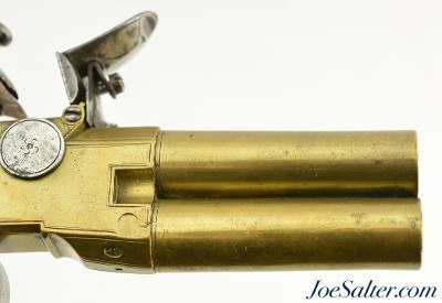 British Brass Frame Flintlock Tap-Action Pistol by J. & W. Richards - Image 4 of 12