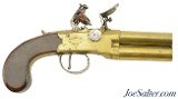 British Brass Frame Flintlock Tap-Action Pistol by J. & W. Richards