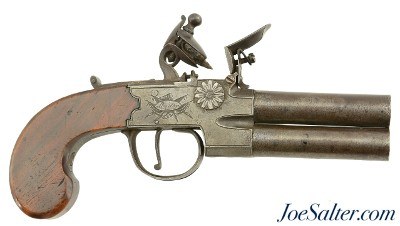 British Iron Frame Tap-Action Flintlock Pistol by Bates of London