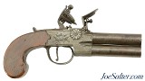 British Iron Frame Tap-Action Flintlock Pistol by Bates of London