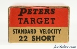 Peters 22 Short Target Ammo Full Box 50 Rounds 1948 Red "Target" Issue - 3 of 7