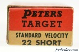 Peters 22 Short Target Ammo Full Box 50 Rounds 1948 Red "Target" Issue - 5 of 7