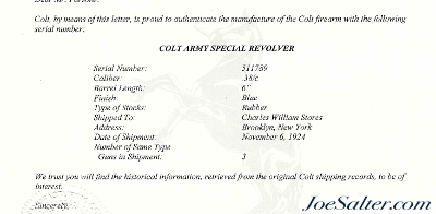 Colt Army Special 38 Spl Revolver Factory Letter 1924 - Image 14 of 14