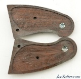 Original Colt Post-WWII Checkered Walnut W/ Medallion Revolver Grips Officers Model - 3 of 3