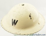 Canadian Civil Defense Brodie Helmet MkII Warden 1938 - Image 2 of 5