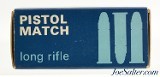 IMI Eley Pistol Match 22 LR Ammunition Kynoch England Full Box 1960's - Image 2 of 5