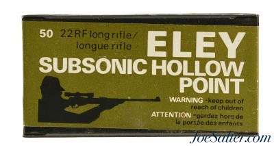 Sealed! Eley Subsonic Hollow Point 22LR Full Box 1980's Shooter On Top