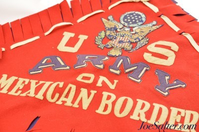 Rare Felt US Army on the Mexican Border Pillow Cover Circa 1915 - Image 2 of 5