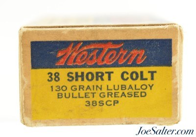 Western 38 Short Colt Ammo "Bullseye" Target Logo Box Lubaloy 50 Rds - Image 3 of 7