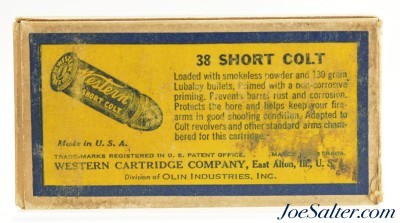 Western 38 Short Colt Ammo "Bullseye" Target Logo Box Lubaloy 50 Rds - Image 6 of 7