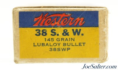 Full Box Western "Bullseye" Target Logo 38 S&W Ammo Lubaloy Bullet - Image 5 of 7