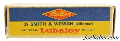 Full Box Western "Bullseye" Target Logo 38 S&W Ammo Lubaloy Bullet - Image 2 of 7