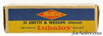 Full Box Western "Bullseye" Target Logo 38 S&W Ammo Lubaloy Bullet - Image 4 of 7