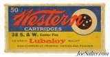 Full Box Western "Bullseye" Target Logo 38 S&W Ammo Lubaloy Bullet - Image 1 of 7