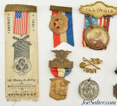 G.A.R. Encampment Medals and Ribbons Mass Illinois WI Iowa Detroit - Image 2 of 10